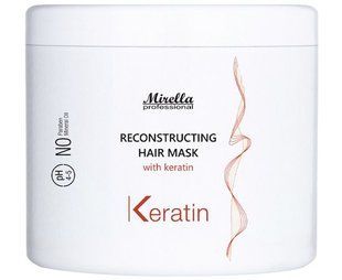 Восстанавливающая маска с кератином Mirella Professional Reconstructing Hair Mask with Keratin, 500 мл MI110 фото