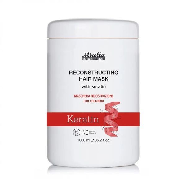 Відновлююча маска з кератином Mirella Professional Reconstructing Hair Mask with Keratin, 500 мл MI110 фото