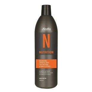 Питательный шампунь с протеинами шелка и экстрактом чеснока N NUTRITION Mirella Professional, 1000 мл 811303 фото