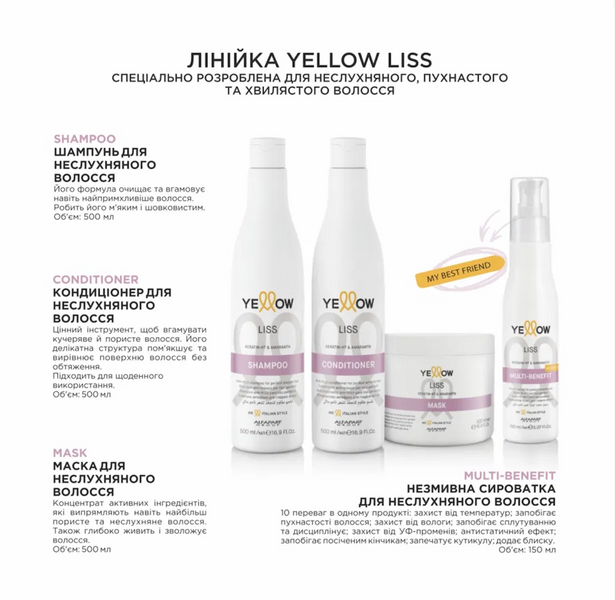 Несмывающаяся сыворотка для непослушных волос Yellow Liss 150 мл а198 фото