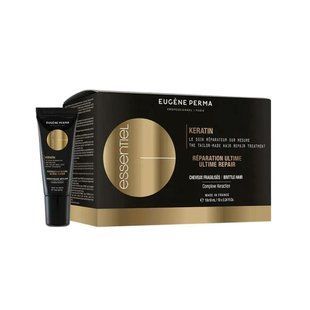 Ампулы для поврежденных волос с кератином Essentiel Keratin Gold Repair Treatment Eugene Perma 10Х10 мл Per-17 фото